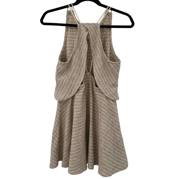 Free People Novelty Sapphire Striped Strappy Racerback Rope Textured Flare Dress - Picture 3 of 5